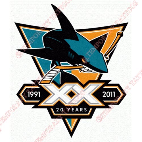 San Jose Sharks Customize Temporary Tattoos Stickers NO.316